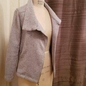 Heather Grey Moto Sweater Jacket